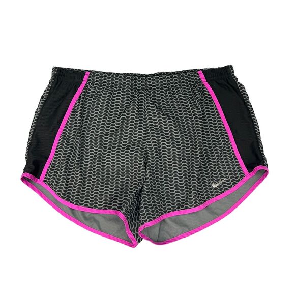 Nike Running Short Women M Medium Black Dri Fit Brief Lined Training Gym Workout - Picture 1 of 13